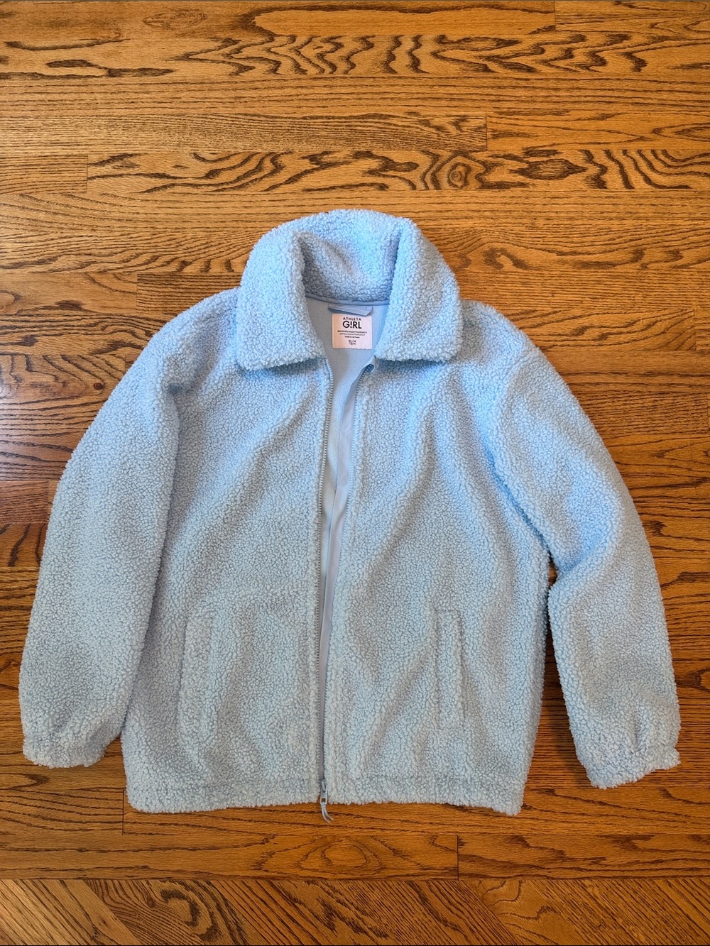 Athleta girl Baby Blue Sherpa Zip Jacket